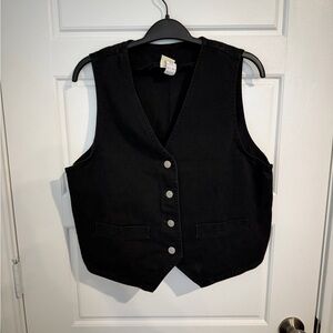 Classic Black Women's Vest 100% cotton